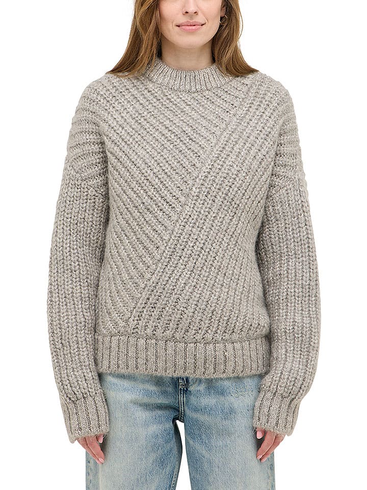 Mustang Sweter w kolorze szarym rozmiar: XL