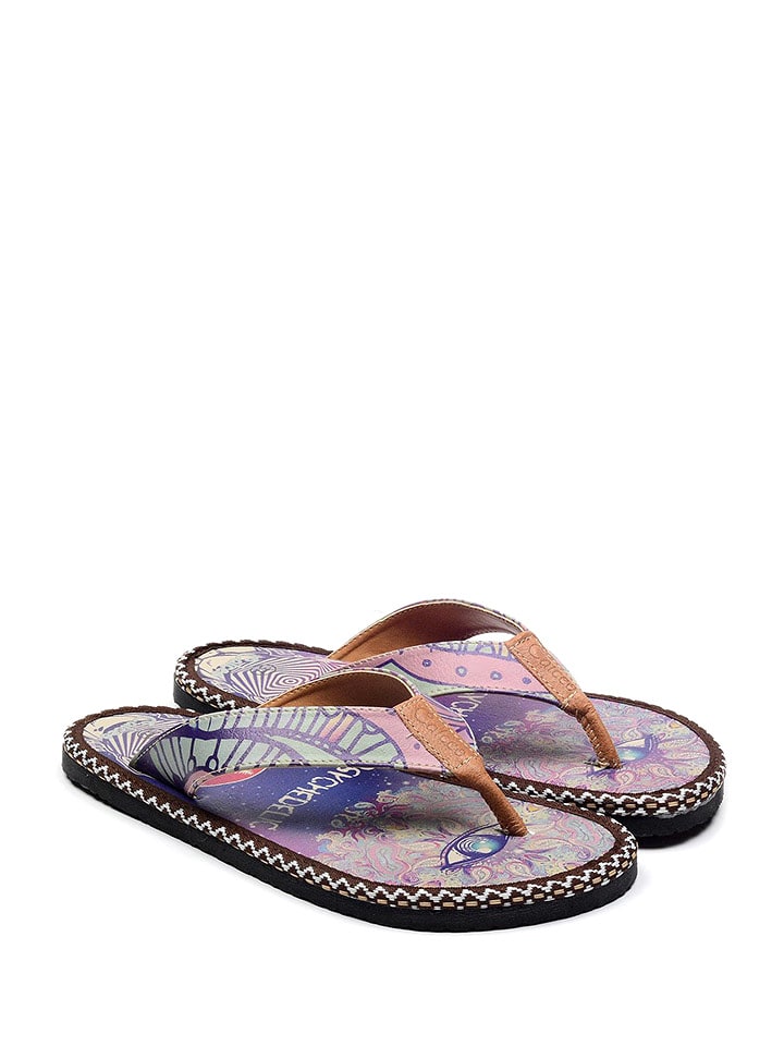 Calceo Japonki w kolorze fioletowym ze wzorem rozmiar: 42