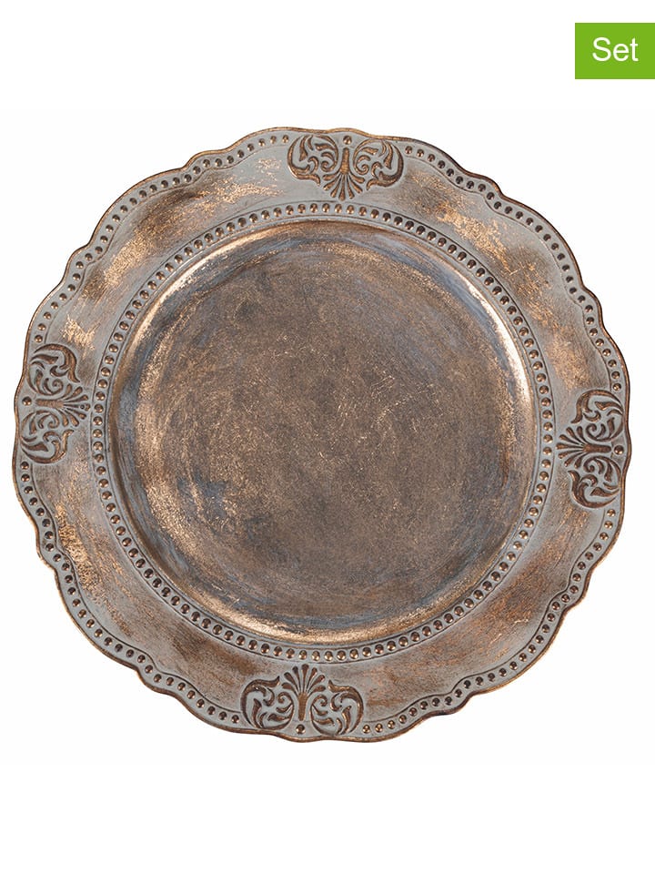 Villa d´Este Podtalerze (6 szt.) "Versailles" w kolorze złotym - Ø 33 cm rozmiar: onesize