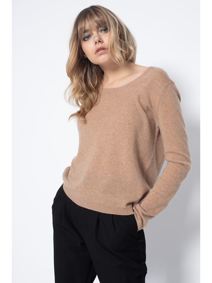 Perfect Cashmere Kaszmirowy sweter "Lindsay" w kolorze beżowym rozmiar: L