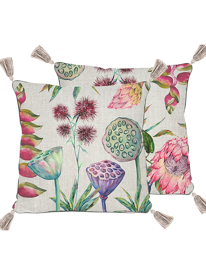 Madre Selva Poszewka "Flores Salvajes" w kolorze kremowym na poduszkę - 45 x 45 cm rozmiar: onesize