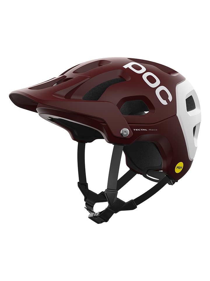 POC Kask rowerowy "Tectal Race MIPS" w kolorze bordowo-białym rozmiar: 55-58 cm