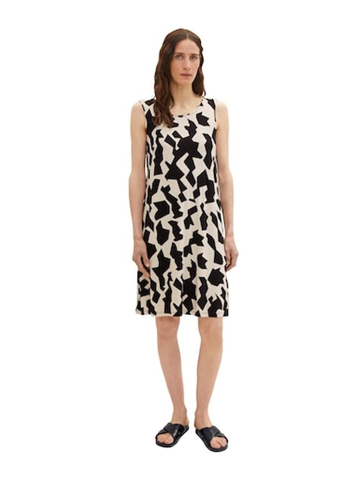 Tom Tailor Sukienka w kolorze czarno-kremowym rozmiar: 40