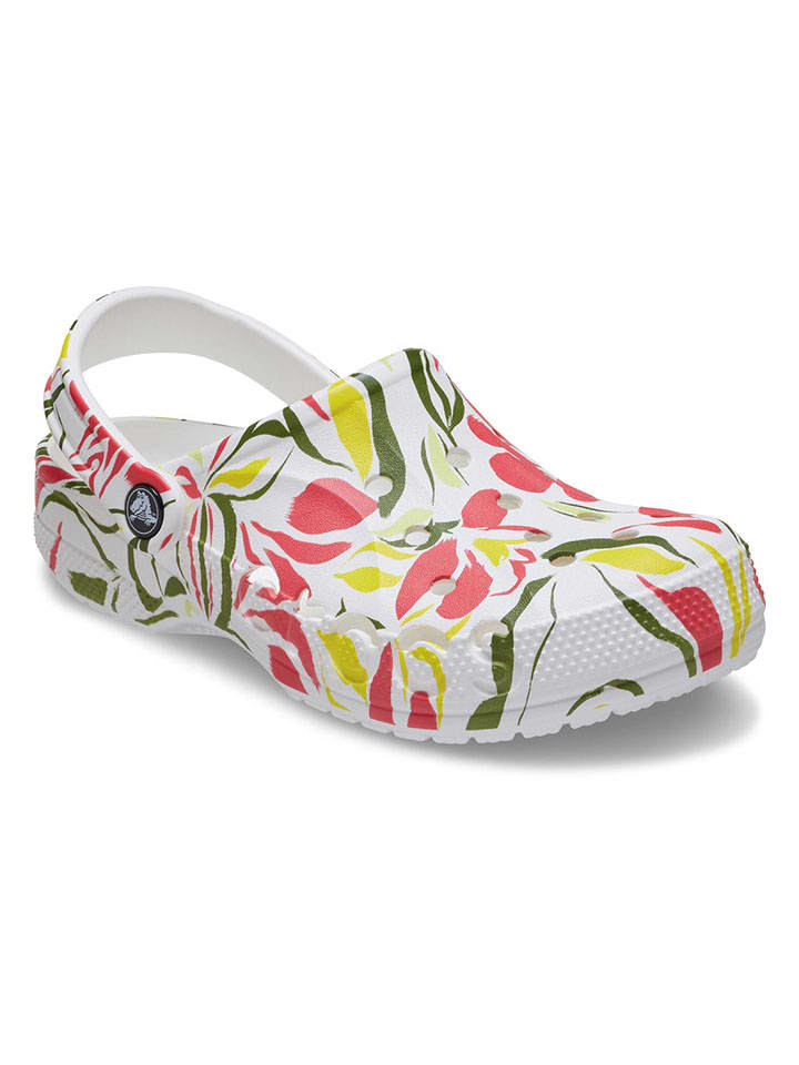Crocs Chodaki "Baya" w kolorze białym ze wzorem rozmiar: 42/43