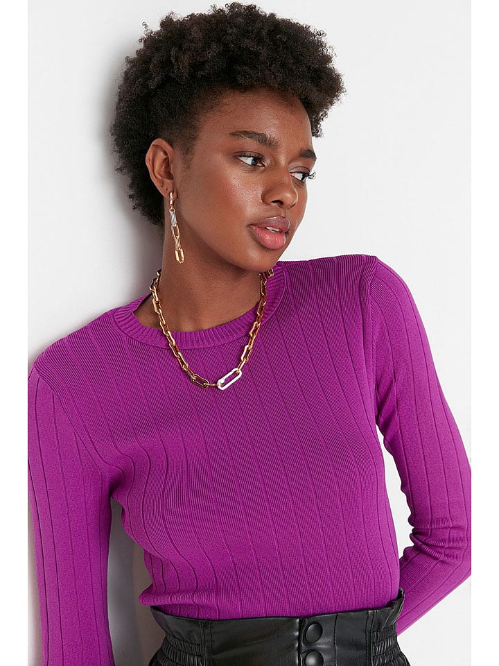 trendyol Sweter w kolorze fioletowym rozmiar: M
