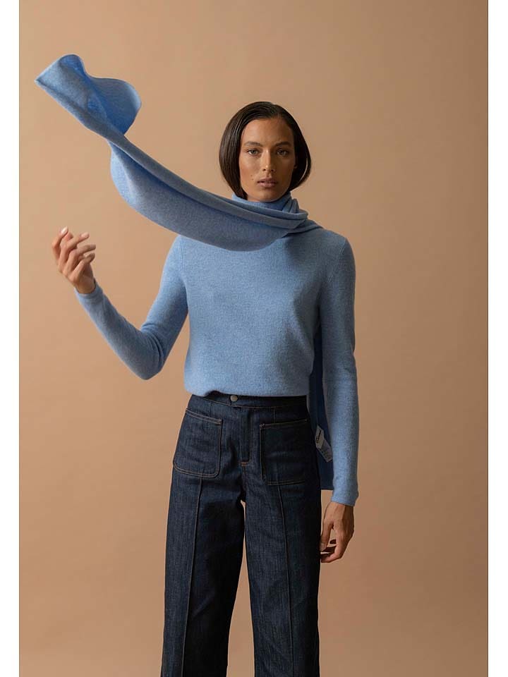 Perfect Cashmere Kaszmirowy golf "Ashley" w kolorze błękitnym rozmiar: XL