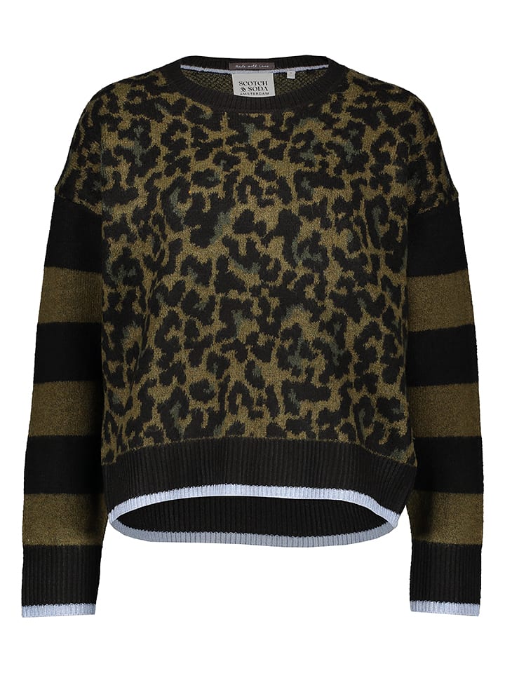 Scotch & Soda Sweter w kolorze czarno-oliwkowym rozmiar: XS