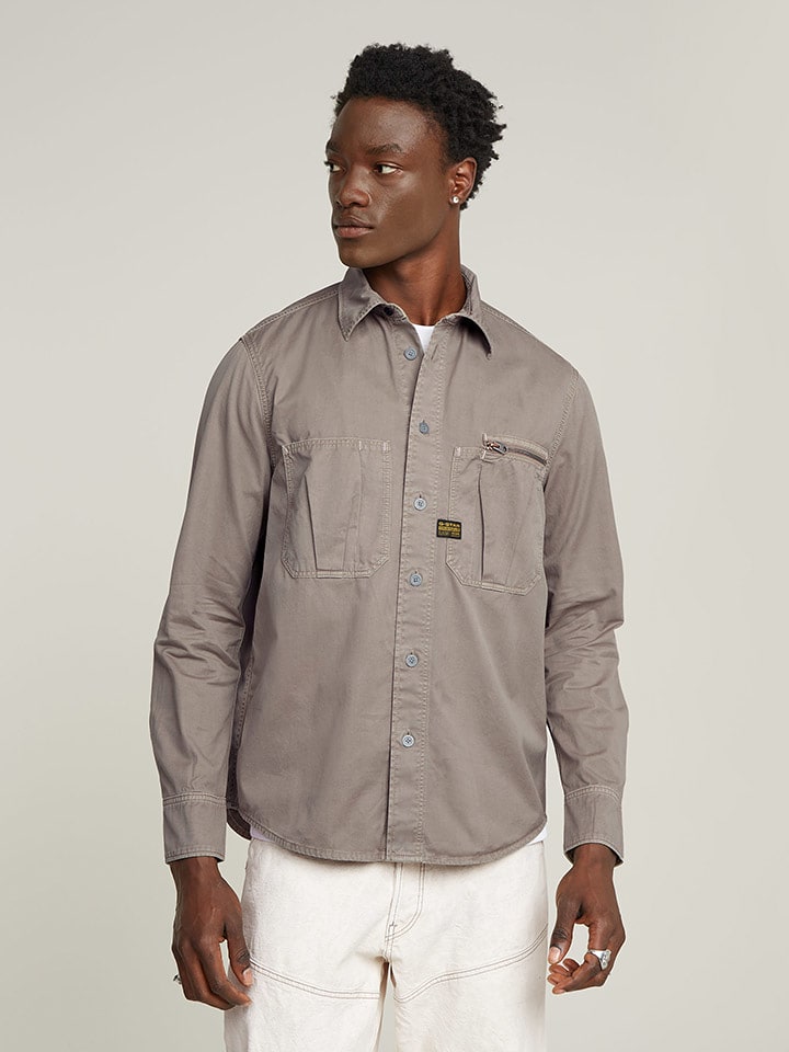 G-Star Koszula - Regular fit - w kolorze szarobrązowym rozmiar: XL