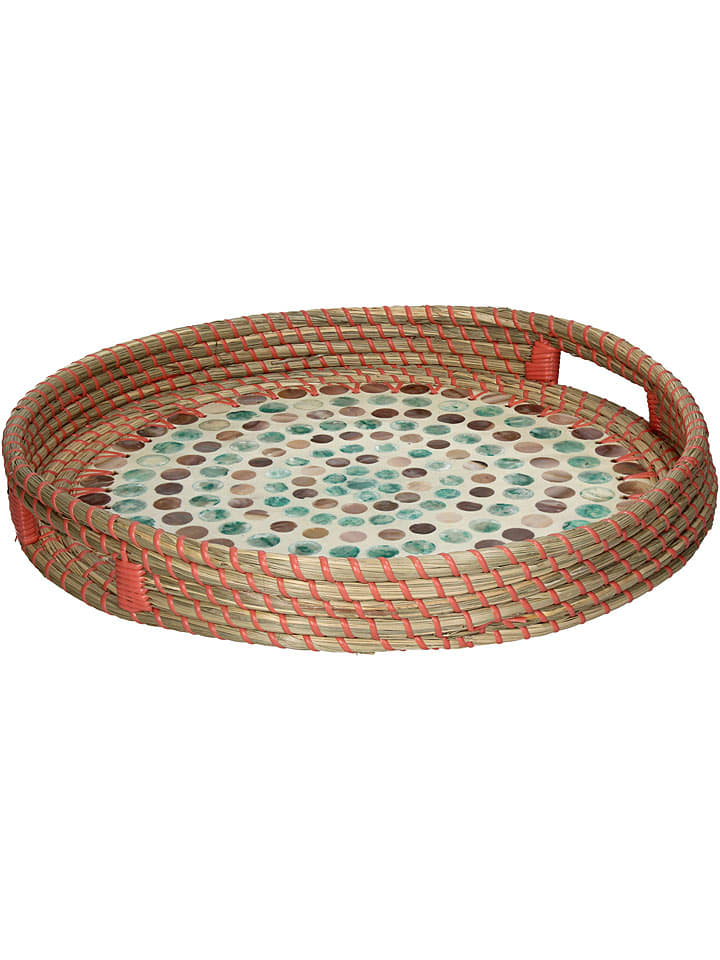 Kersten Taca w kolorze jasnobrązowym ze wzorem - wys. 4,5 x Ø 37 cm rozmiar: onesize