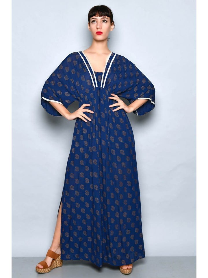 H.H.G. Sukienka w kolorze granatowo-beżowym rozmiar: M