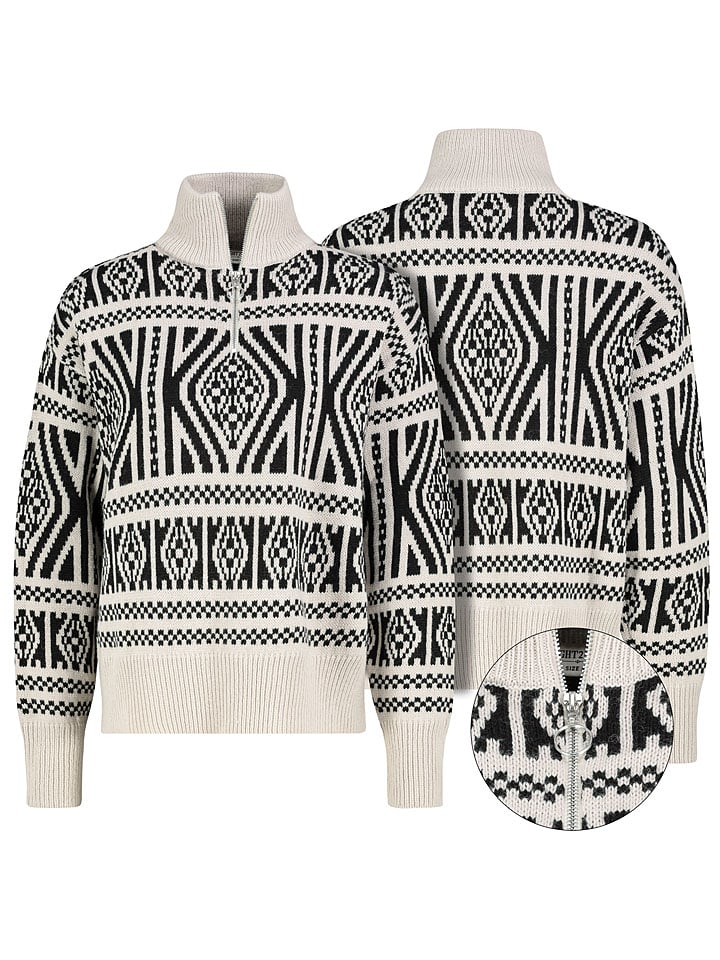 Eight2Nine Sweter w kolorze kremowo-czarnym rozmiar: M