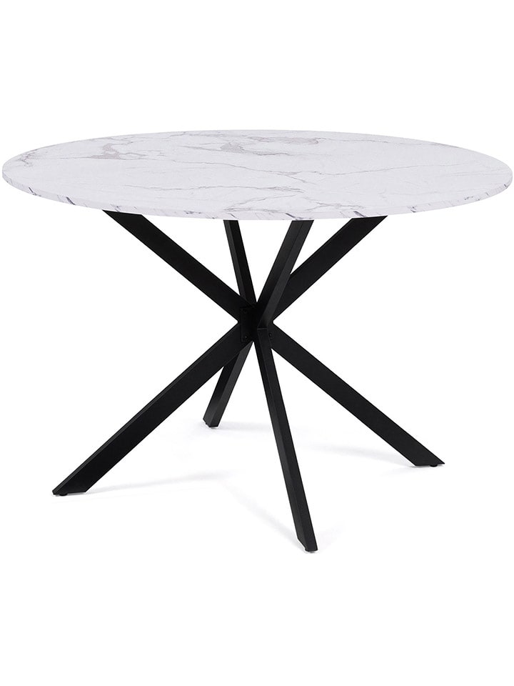 IDOMYA Essentials Stół "Soline" w kolorze czarno-kremowym do jadalni - wys. 76 x Ø 110 cm rozmiar: onesize