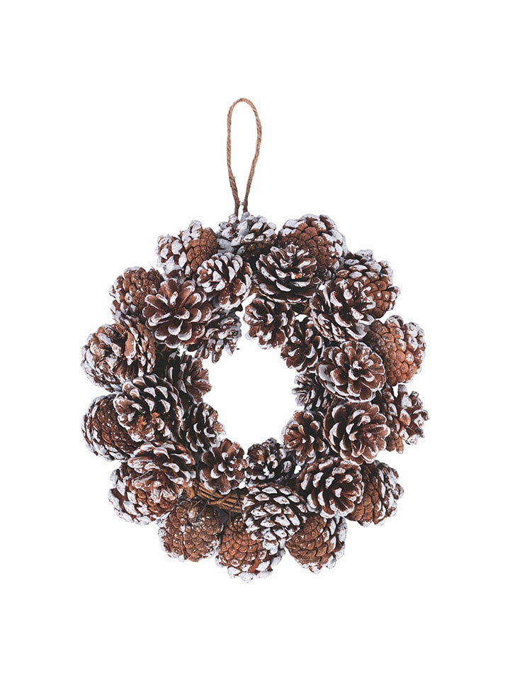Villa d´Este Wieniec dekoracyjny "Pinecone" w kolorze jasnobrązowym - Ø 28 cm rozmiar: onesize