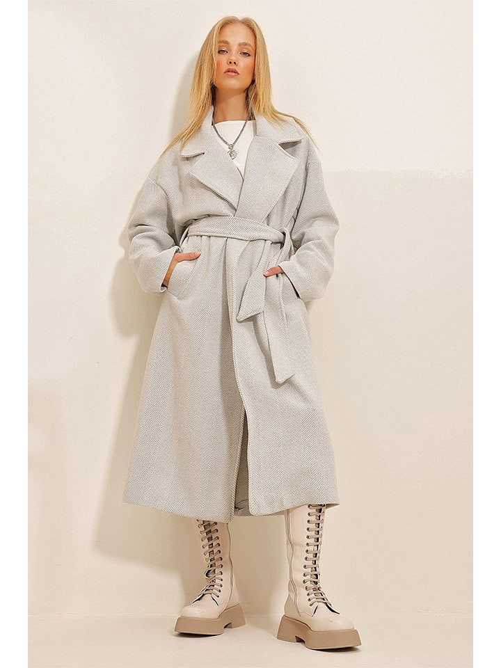 Trend Alacati Płaszcz przejściowy w kolorze szarym rozmiar: M