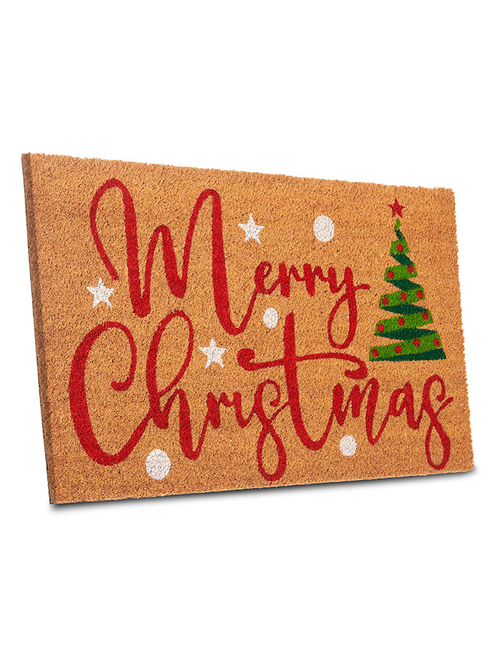 Hanse Home Wycieraczka w kolorze jasnobrązowym ze wzorem z włókna kokosowego rozmiar: 40x70 cm