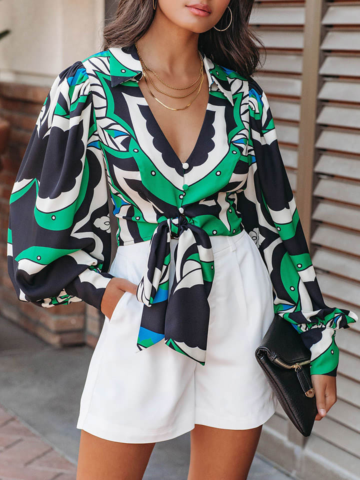 Milan Kiss Bluzka w kolorze czarno-zielonym rozmiar: S