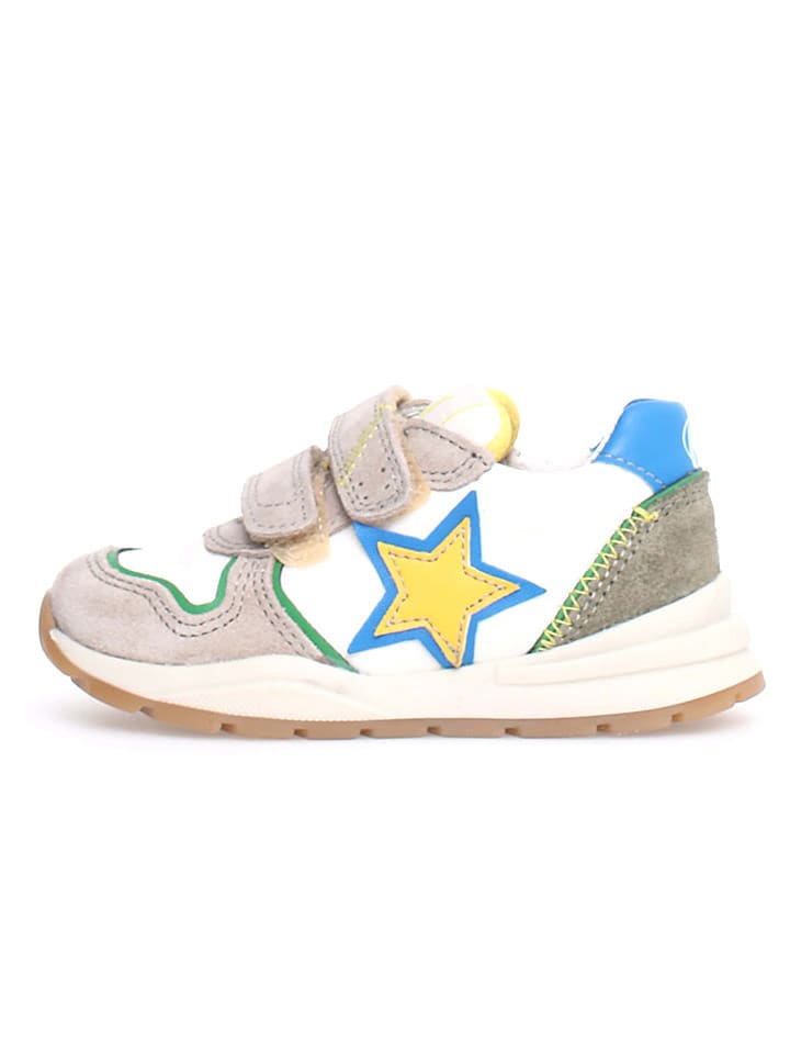 Naturino Skórzane sneakersy "Argal" w kolorze białym ze wzorem rozmiar: 28