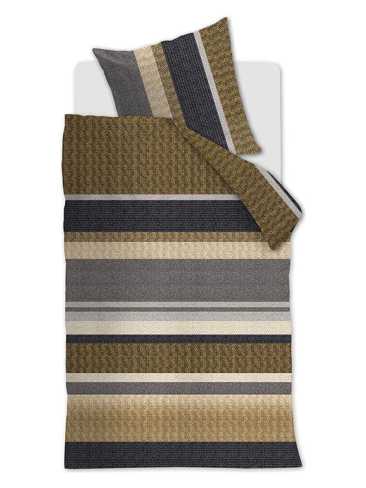 Beddinghouse Komplet pościeli "Jorren" w kolorze szaro-oliwkowym rozmiar: 155x220 cm
