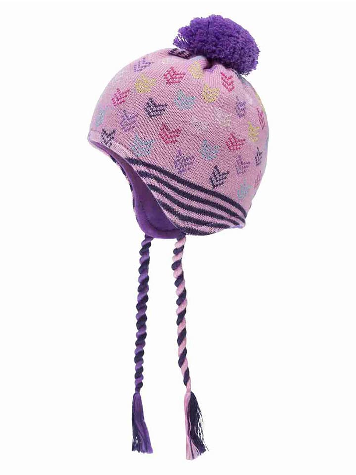 Döll Dzianinowa czapka w kolorze fioletowo-jasnoróżowym rozmiar: 39 cm