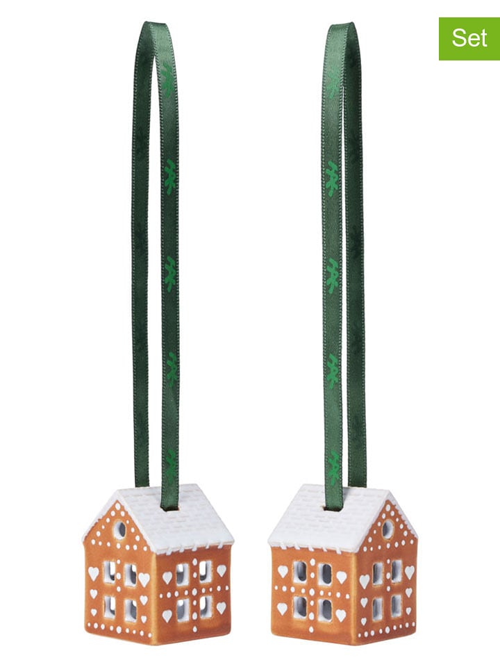 Rosendahl Zawieszki dekoracyjne (2 szt.) w kolorze jasnobrązowym - wys. 5 cm rozmiar: onesize