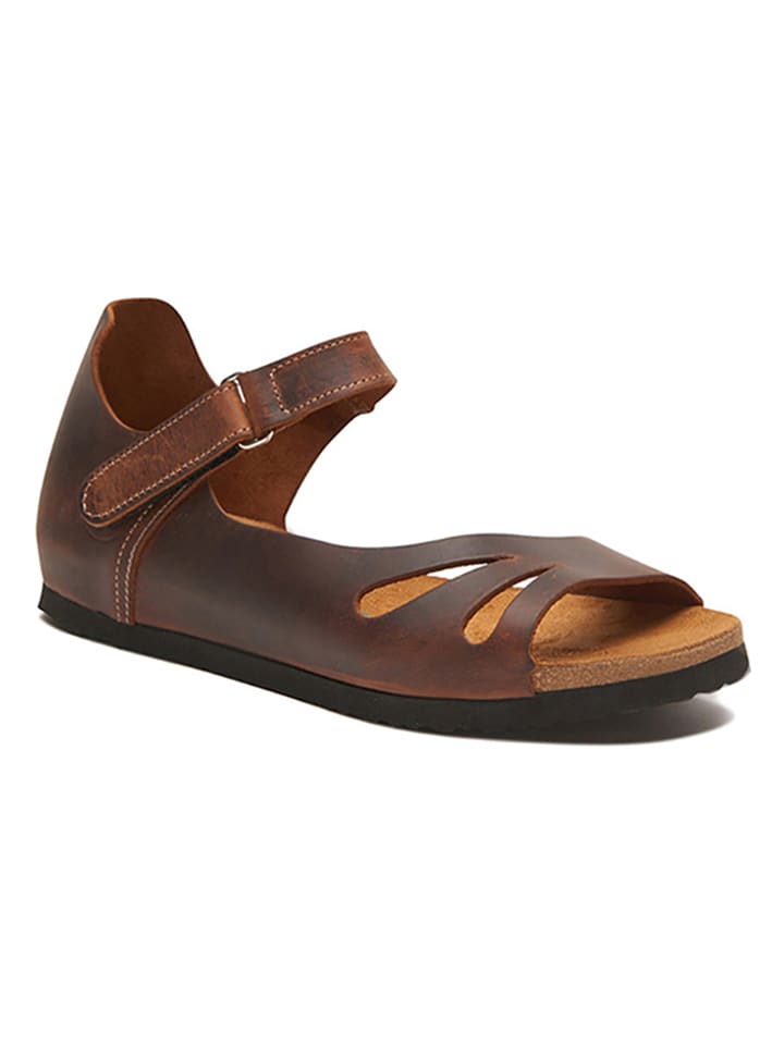 Comfortfusse Skórzane sandały w kolorze brązowym rozmiar: 38