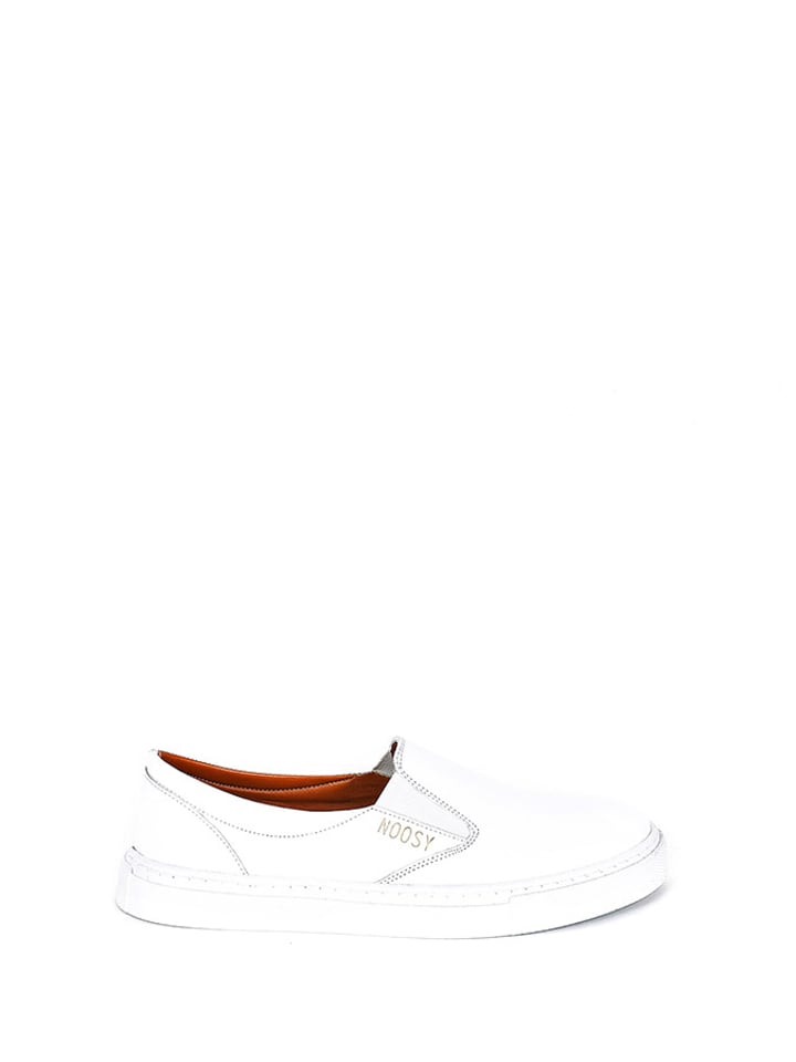 Noosy Skórzane slippersy w kolorze białym rozmiar: 38