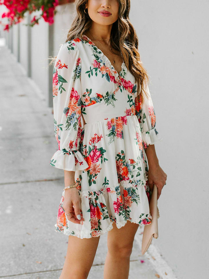 LA Angels Sukienka w kolorze białym ze wzorem rozmiar: XL