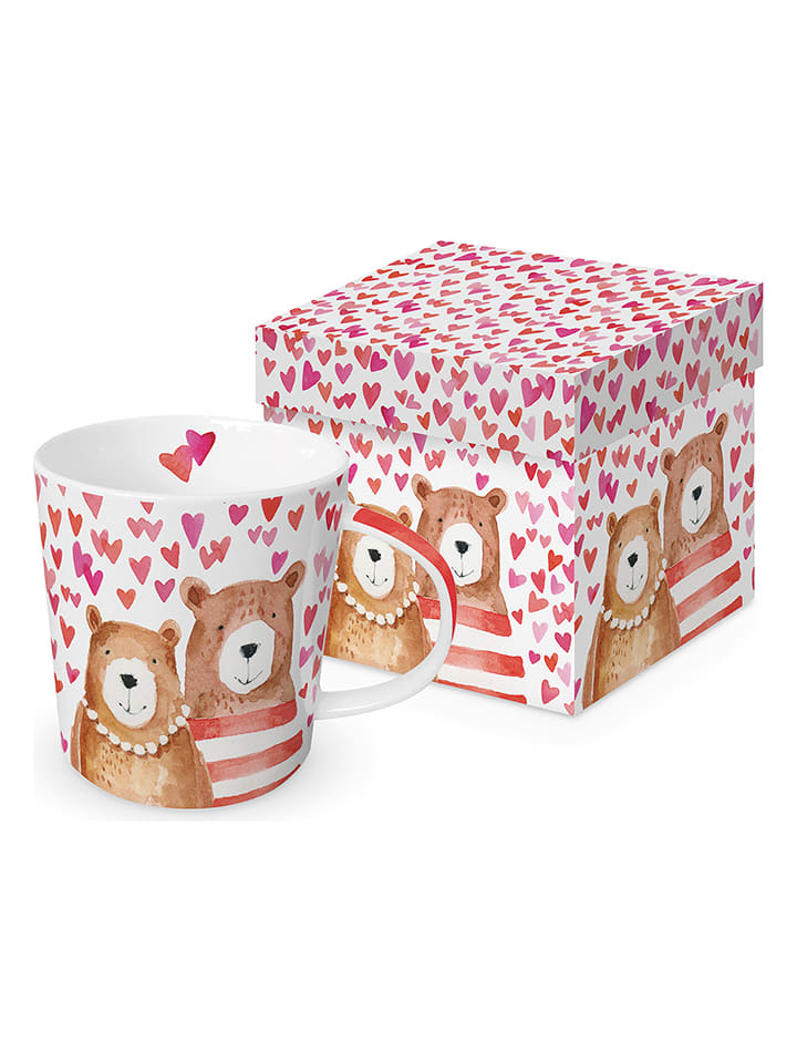 ppd Kubek jumbo "Love Bears" w kolorze jasnoróżowo-jasnobrązowym - 350 ml rozmiar: onesize