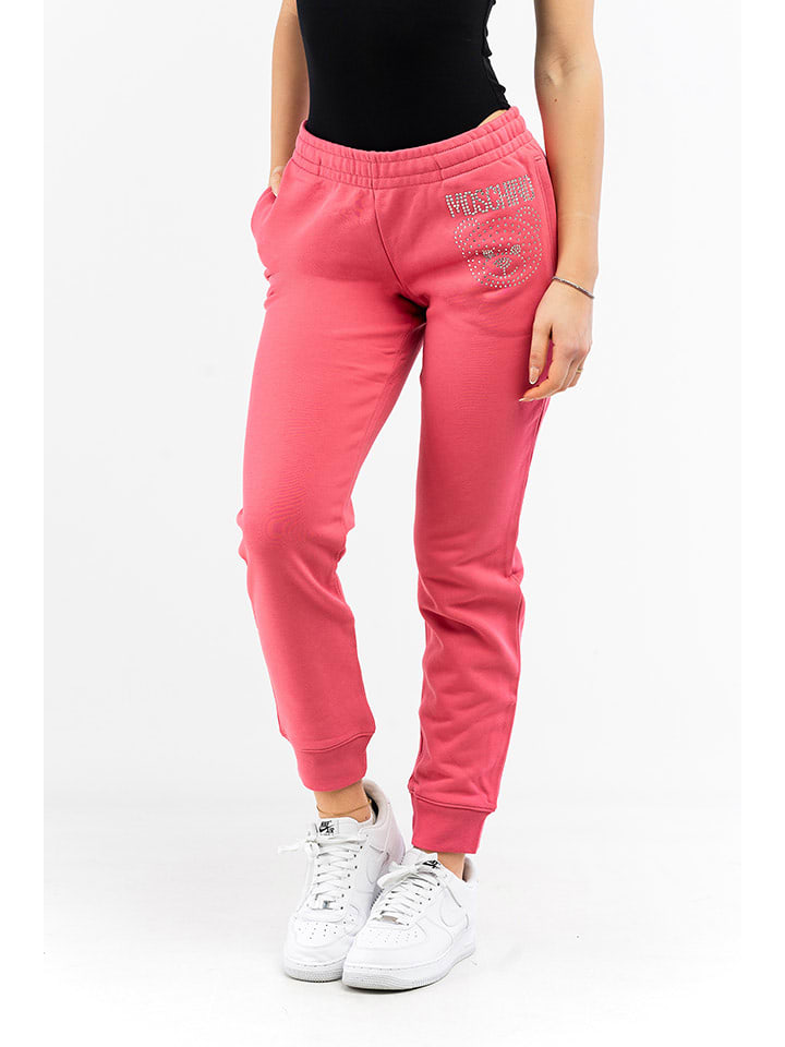Moschino Spodnie dresowe w kolorze różowym rozmiar: 38