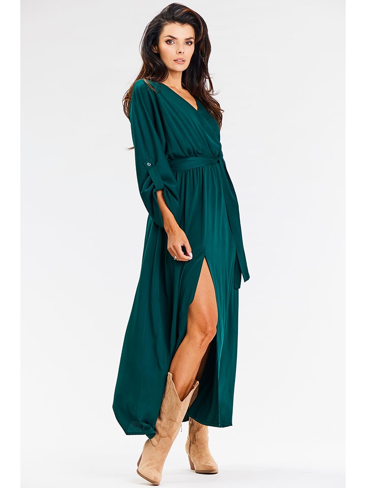 Awama Sukienka w kolorze ciemnozielonym rozmiar: M