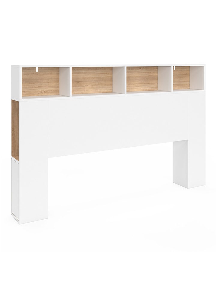 IDOMYA Essentials Zagłówek łóżka "Léo" w kolorze biało-jasnobrązowym - 165 x 105 x 20 cm rozmiar: onesize