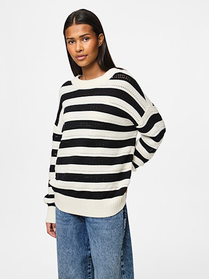 Pieces Sweter w kolorze czarno-białym rozmiar: S