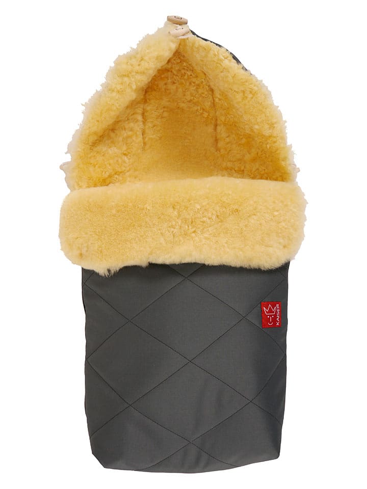 Kaiser Naturfellprodukte Śpiworek wełniany "Natura" w kolorze antracytowym - 85 x 45 cm rozmiar: onesize