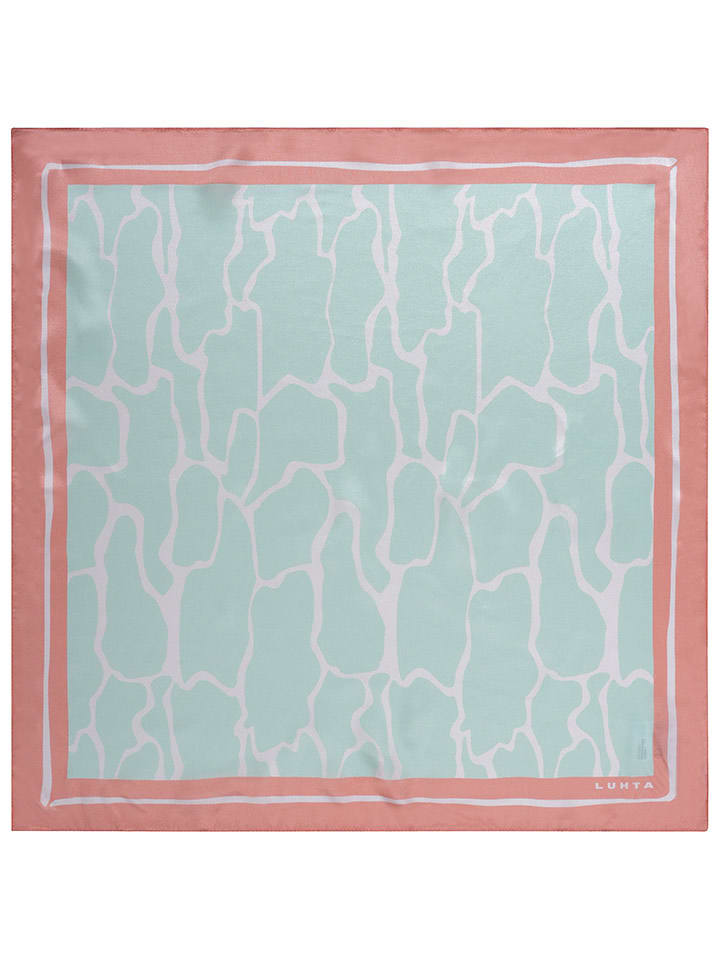 LUHTA Jedwabny szal "Nakolinna" w kolorze turkusowo-jasnoróżowym - 53 x 53 cm rozmiar: onesize