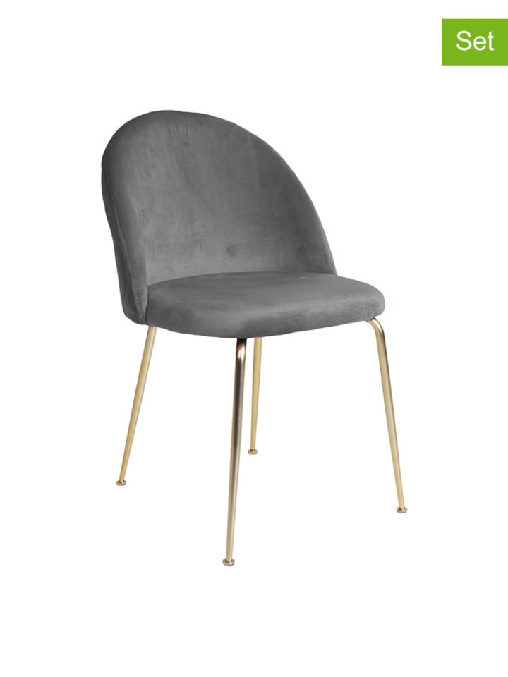 House Nordic Krzesła (2 szt.) w kolorze szaro-złotym - 52 x 78 x 51 cm rozmiar: onesize