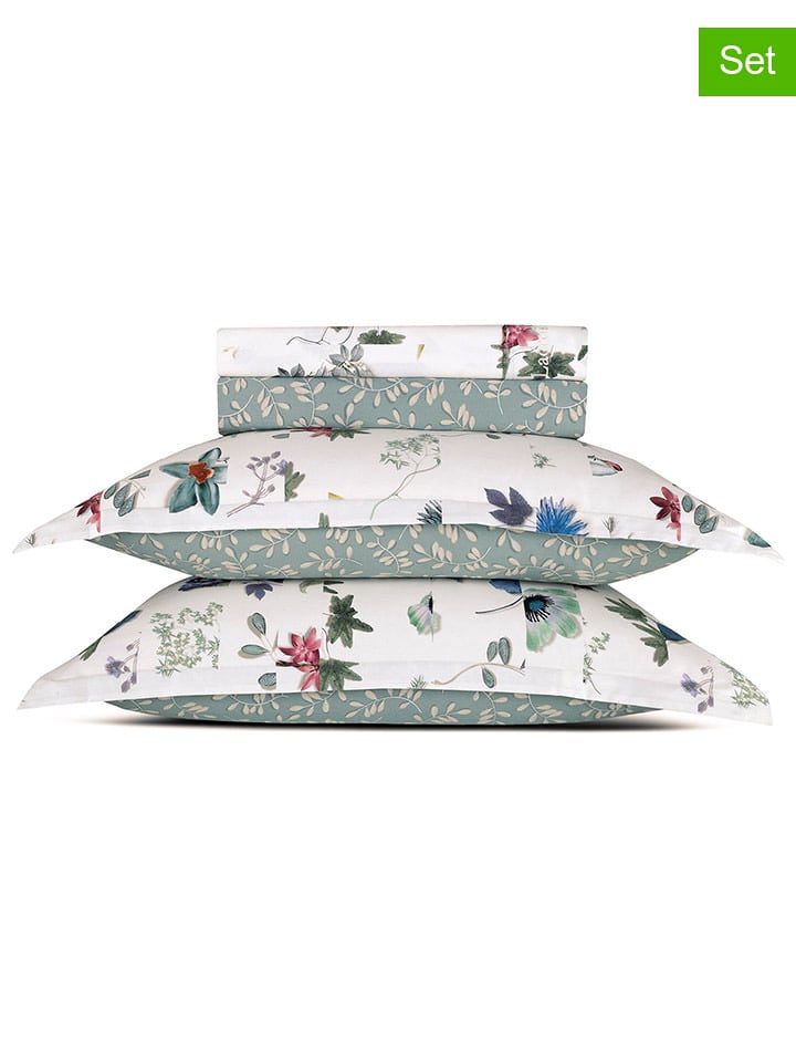 CXL by Christian Lacroix 4-częściowy zestaw satynowy w kolorze biało-miętowym rozmiar: 230x270 cm