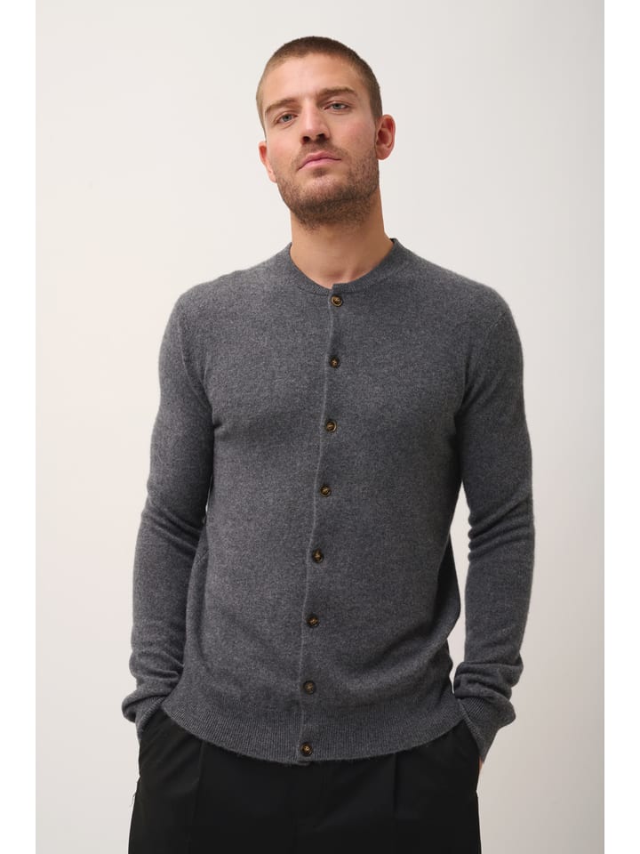 Just Cashmere Kaszmirowy kardigan "Anais" w kolorze antracytowym rozmiar: XXL