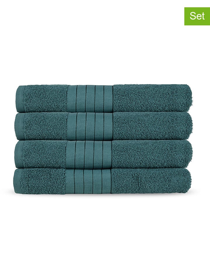 Good Morning Ręczniki (4 szt.) w kolorze zielonym do rąk rozmiar: 50x100 cm