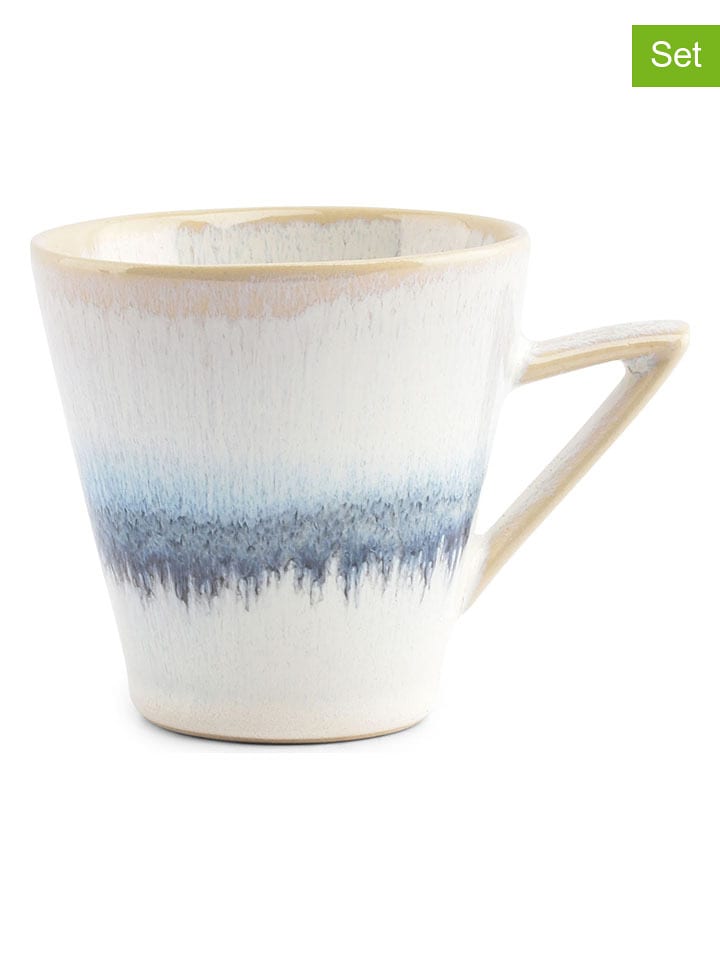 Salt and Pepper Filiżanki (4 szt.) "Stripes" w kolorze biało-niebieskim - 180 ml rozmiar: onesize