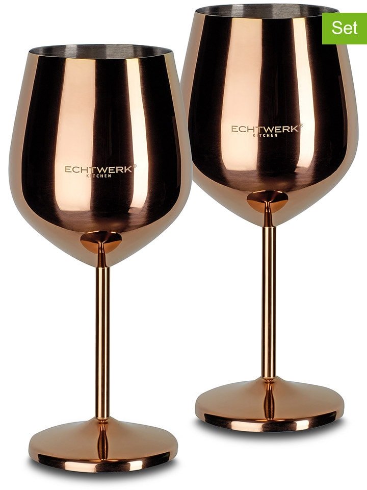 Echtwerk Kieliszki (2 szt.) w kolorze miedzianym do wina - 500 ml rozmiar: onesize