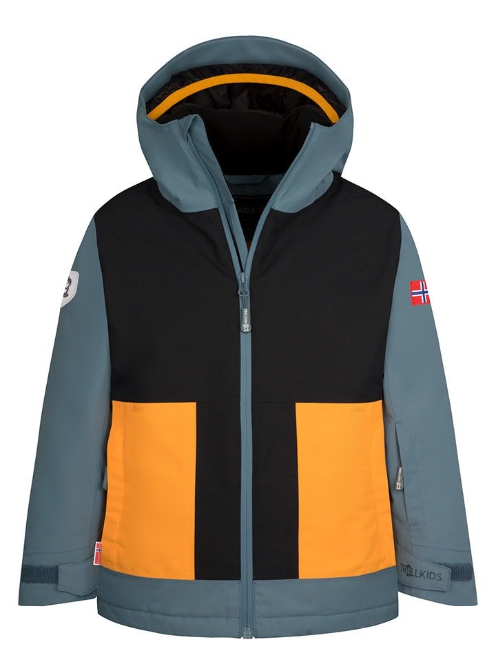 Trollkids Kurtka narciarska "Rauland" w kolorze pomarańczowo-granatowym rozmiar: 110