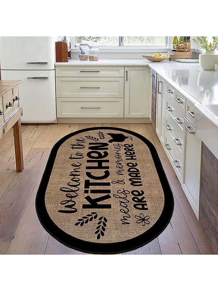 CARPET DIEM Dywan w kolorze jasnobrązowo-czarnym rozmiar: 80x300 cm