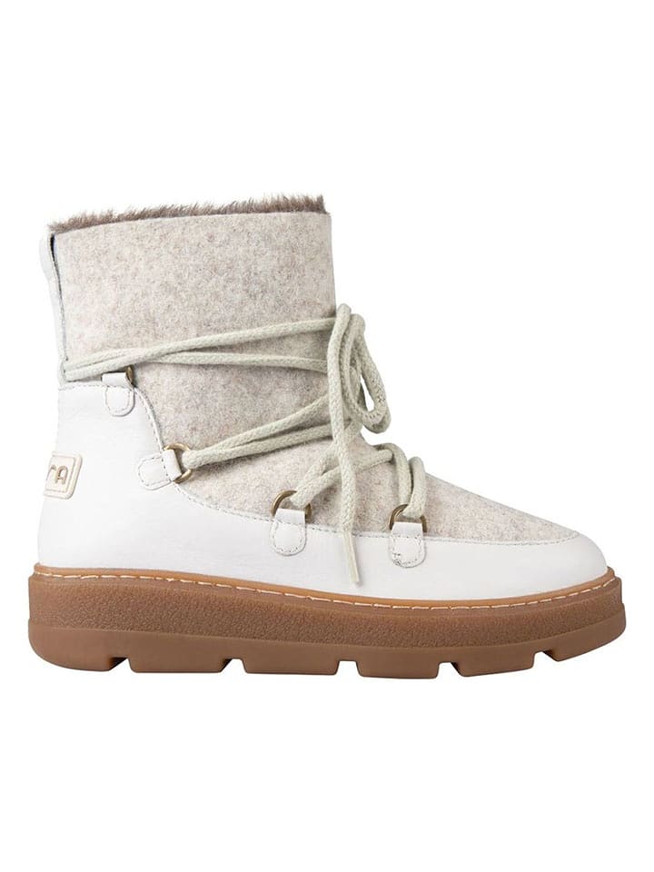 Unisa Skórzane botki "Frosty" w kolorze białym rozmiar: 40