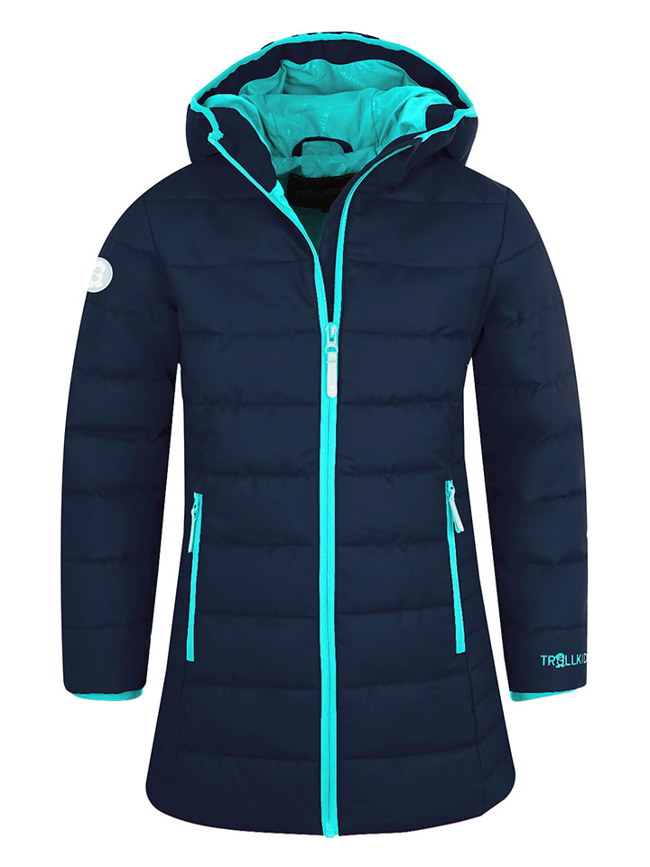 Trollkids Płaszcz zimowy "Stavanger" w kolorze granatowym rozmiar: 110