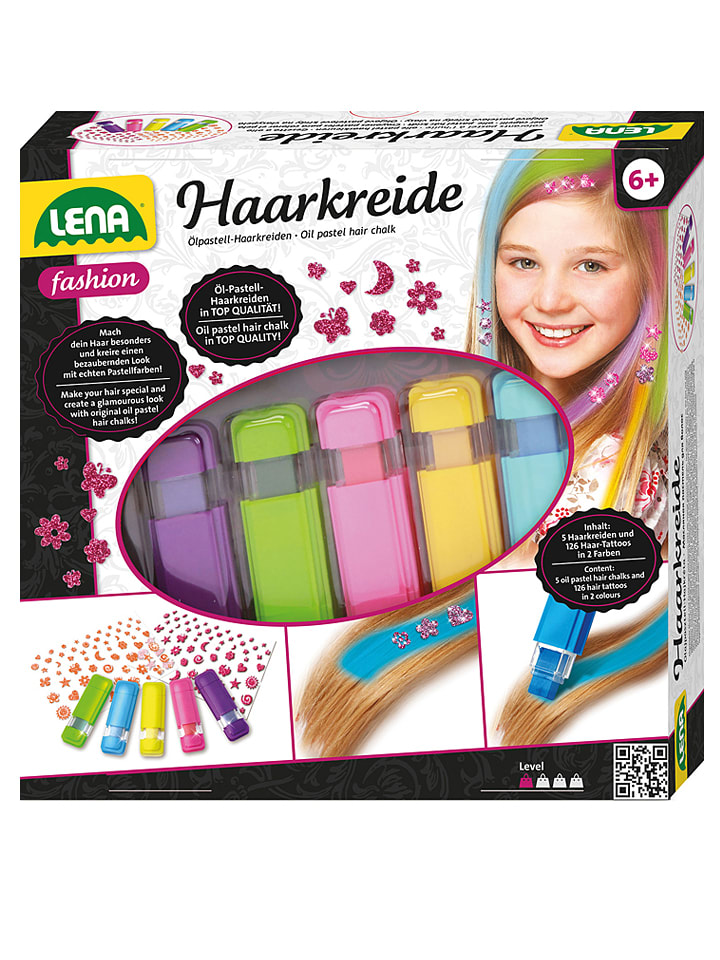 LENA Zestaw z kredą do włosów - 6+ rozmiar: onesize