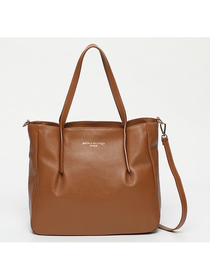 maison héritage PARIS Skórzana torebka "Myriam" w kolorze jasnobrązowym - 35 x 30 x 13 cm rozmiar: onesize