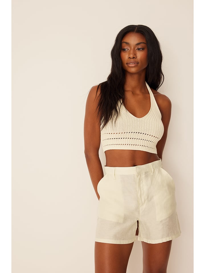 NA-KD Szorty w kolorze kremowym rozmiar: 34