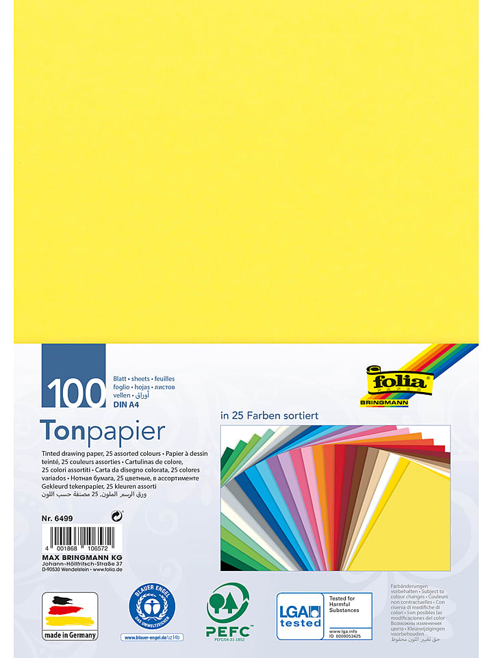 folia PAPER Papier (100 szt.) w różnych kolorach - A4 rozmiar: onesize