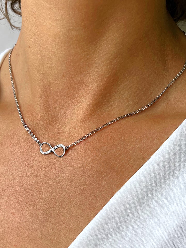 DI GIORGIO Srebrny naszyjnik z elementem ozdobnym - dł. 39 cm rozmiar: onesize