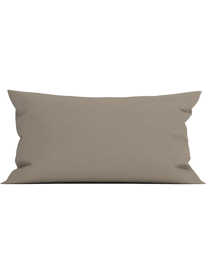 Heckett Lane Poszewka satynowa "Elementi" w kolorze szarobrązowym na poduszkę rozmiar: 80x80 cm